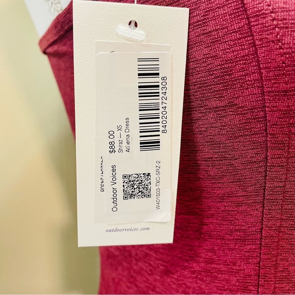 Outdoor Voices Athena Dress XS NWT Shiraz Red Heather - Picture 2 of 9